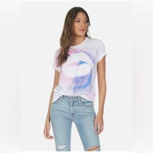 NWT Lauren Moshi Wolf Galaxy Lip T-Shirt